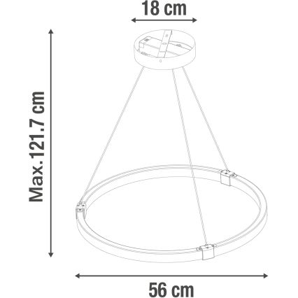 Himmennettävä LED-kattokruunu johdossa CASSINI LED/33W/230V 2700-6500K + kauko-ohjaus