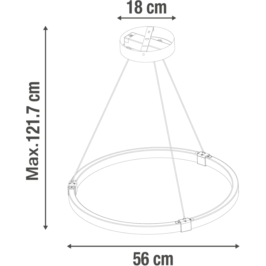 Himmennettävä LED-kattokruunu johdossa CASSINI LED/33W/230V 2700-6500K + kauko-ohjaus