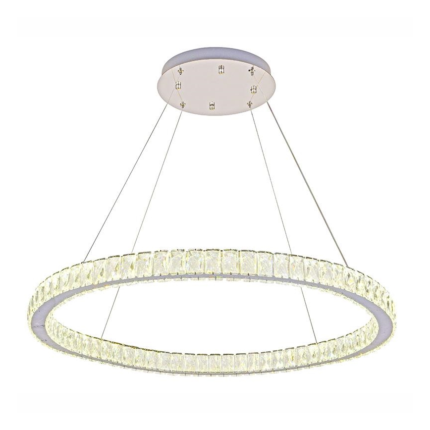 LED Himmennettävä kristalli kattokruunu johdossa LED/100W/230V 3000-6500K hopea + kauko-ohjaus