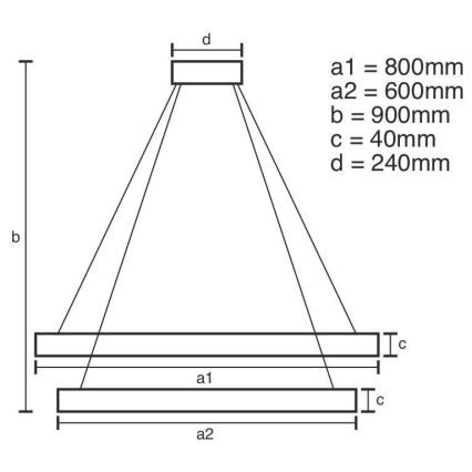 Himmennettävä LED-kattokruunu johdossa LED/100W/230V 3000-6500K halkaisija 80 cm + kauko-ohjaus