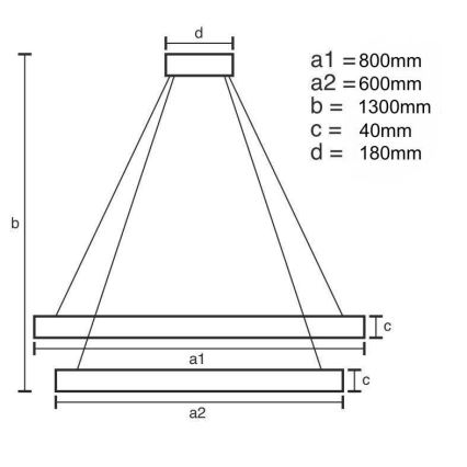 Himmennettävä LED-kattokruunu johdossa LED/100W/230V 3000-6500K + kauko-ohjaus
