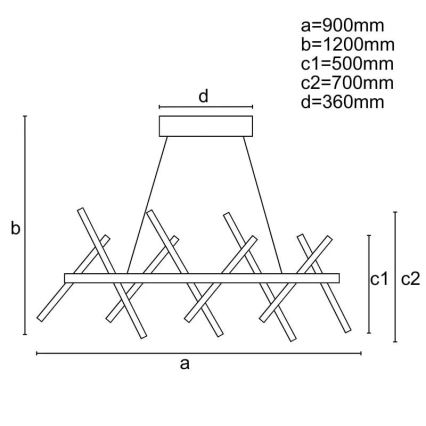 Himmennettävä LED-kattokruunu johdossa LED/100W/230V 3000-6500K + kauko-ohjaus