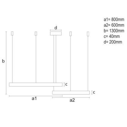 Himmennettävä LED-kattokruunu johdossa LED/100W/230V 3000-6500K + kauko-ohjaus