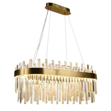 LED Himmennettävä kristalli kattokruunu johdossa LED/100W/230V 3000-6500K kulta + kauko-ohjaus