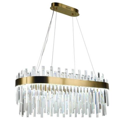 LED Himmennettävä kristalli kattokruunu johdossa LED/100W/230V 3000-6500K kulta + kauko-ohjaus