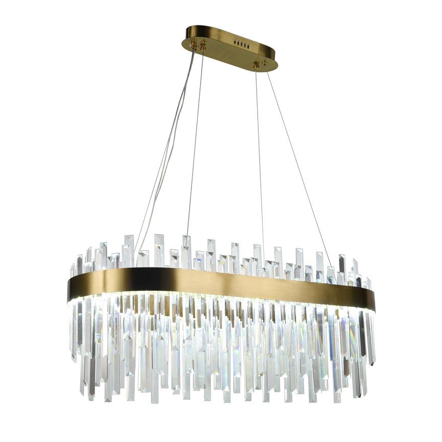 LED Himmennettävä kristalli kattokruunu johdossa LED/100W/230V 3000-6500K kulta + kauko-ohjaus