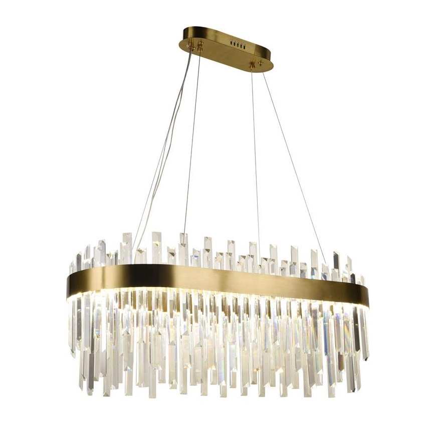 LED Himmennettävä kristalli kattokruunu johdossa LED/100W/230V 3000-6500K kulta + kauko-ohjaus