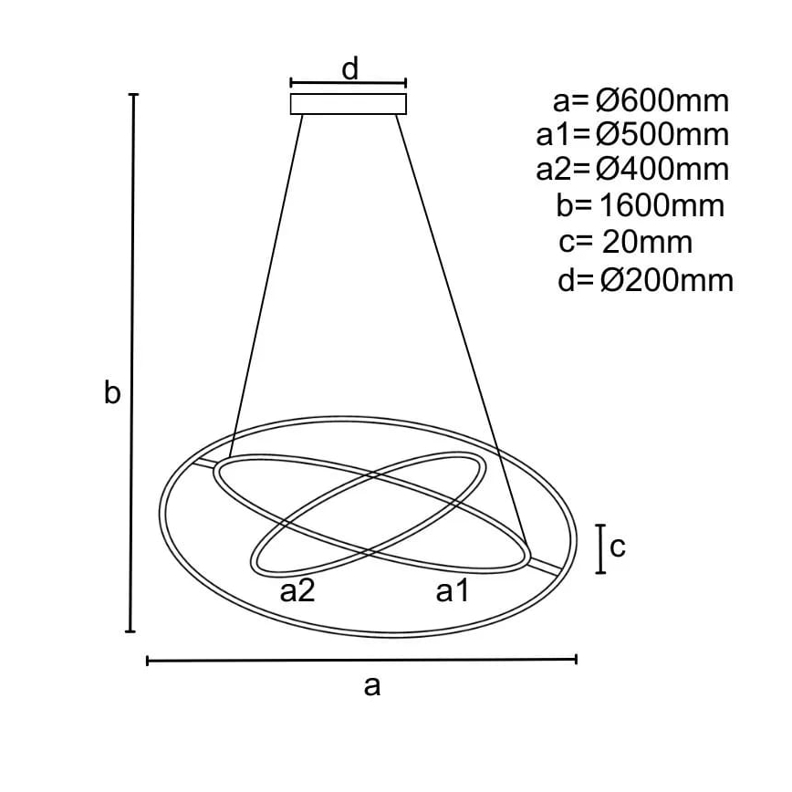 Himmennettävä LED-kattokruunu johdossa LED/105W/230V 3000-6500K + kauko-ohjaus