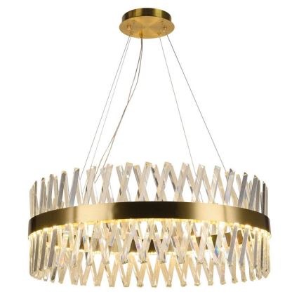 LED Himmennettävä kristalli kattokruunu johdossa LED/110W/230V 3000-6500K kulta + kauko-ohjaus