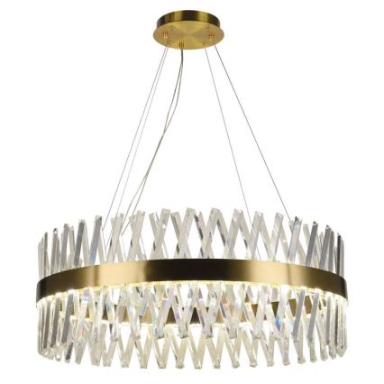 LED Himmennettävä kristalli kattokruunu johdossa LED/110W/230V 3000-6500K kulta + kauko-ohjaus