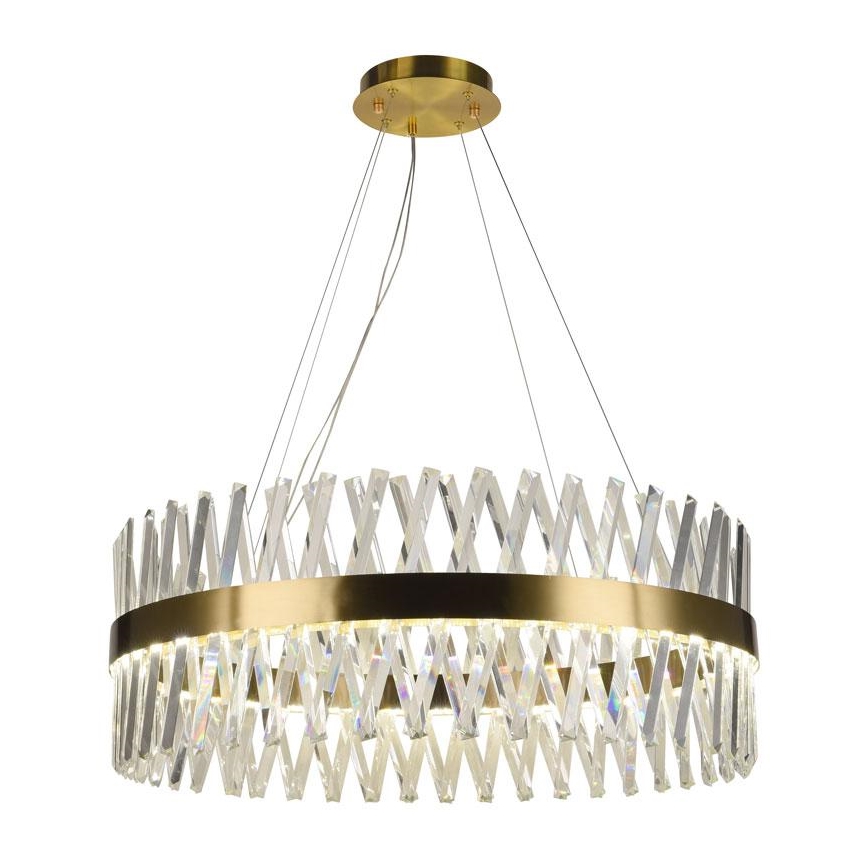 LED Himmennettävä kristalli kattokruunu johdossa LED/110W/230V 3000-6500K kulta + kauko-ohjaus