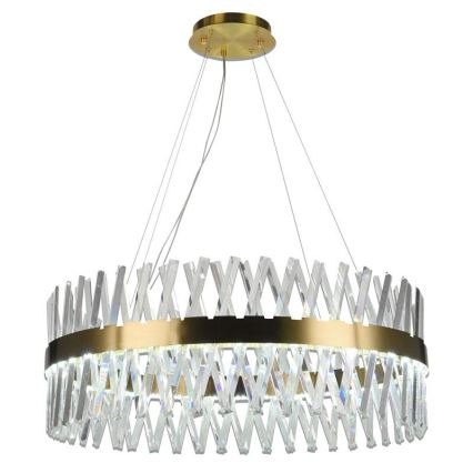 LED Himmennettävä kristalli kattokruunu johdossa LED/110W/230V 3000-6500K kulta + kauko-ohjaus