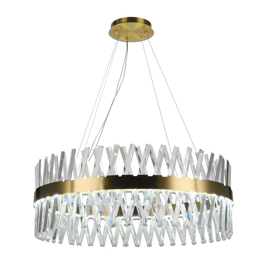 LED Himmennettävä kristalli kattokruunu johdossa LED/110W/230V 3000-6500K kulta + kauko-ohjaus