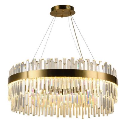 LED Himmennettävä kristalli kattokruunu johdossa LED/110W/230V 3000-6500K kulta + kauko-ohjaus