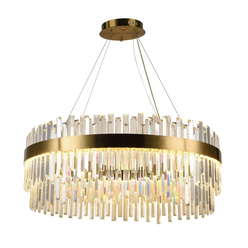 LED Himmennettävä kristalli kattokruunu johdossa LED/110W/230V 3000-6500K kulta + kauko-ohjaus