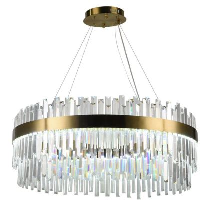 LED Himmennettävä kristalli kattokruunu johdossa LED/110W/230V 3000-6500K kulta + kauko-ohjaus
