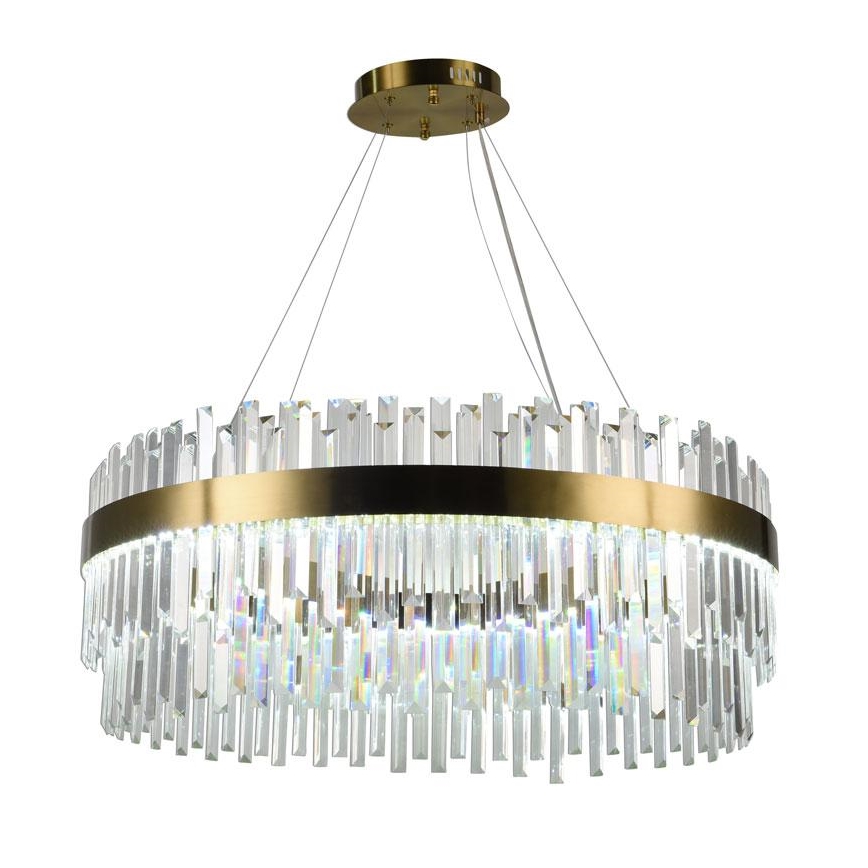 LED Himmennettävä kristalli kattokruunu johdossa LED/110W/230V 3000-6500K kulta + kauko-ohjaus