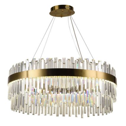 LED Himmennettävä kristalli kattokruunu johdossa LED/110W/230V 3000-6500K kulta + kauko-ohjaus