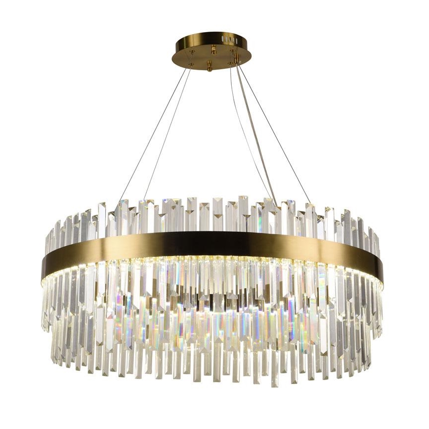 LED Himmennettävä kristalli kattokruunu johdossa LED/110W/230V 3000-6500K kulta + kauko-ohjaus