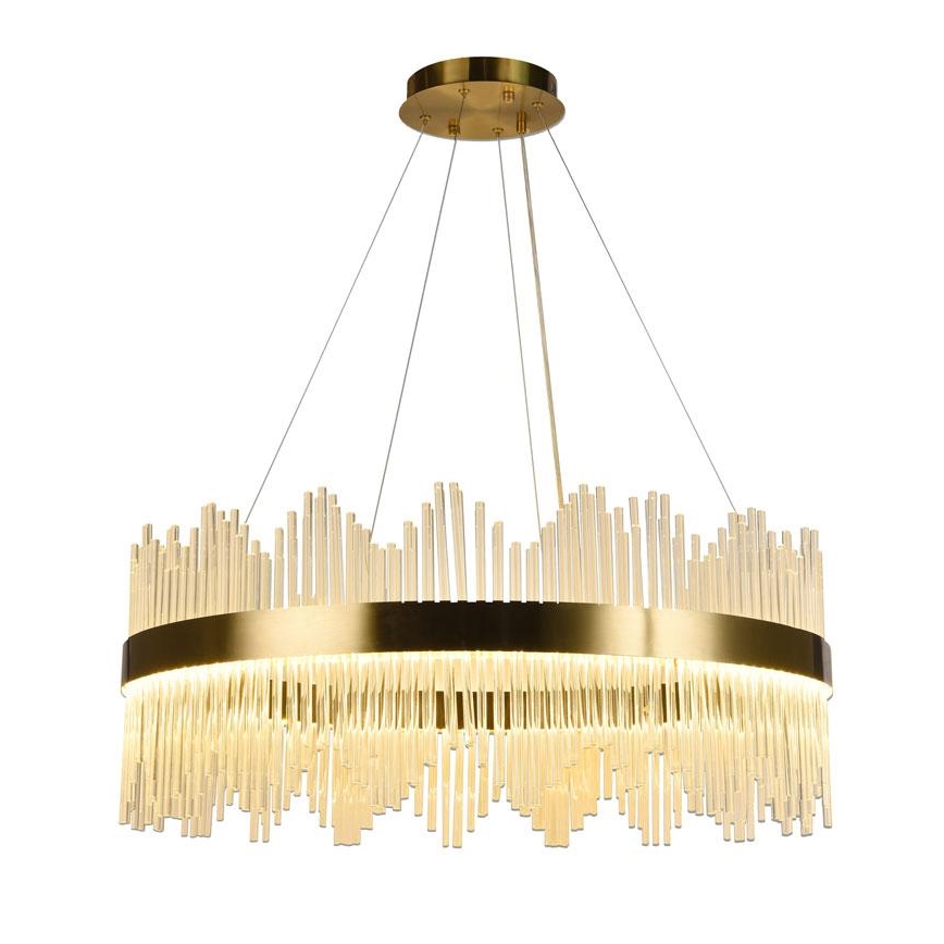 LED Himmennettävä kristalli kattokruunu johdossa LED/110W/230V 3000-6500K kulta + kauko-ohjaus