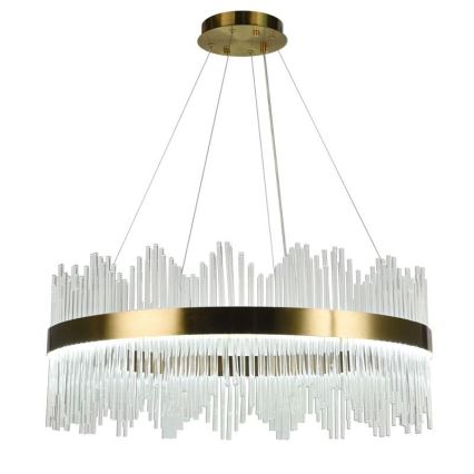 LED Himmennettävä kristalli kattokruunu johdossa LED/110W/230V 3000-6500K kulta + kauko-ohjaus