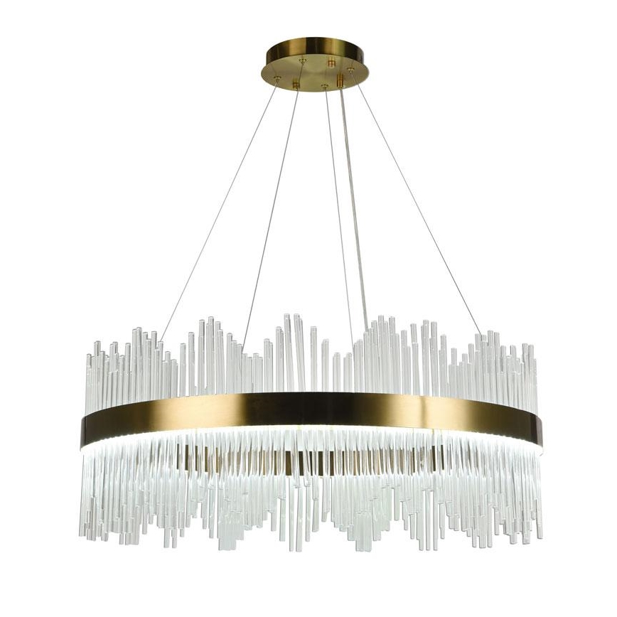 LED Himmennettävä kristalli kattokruunu johdossa LED/110W/230V 3000-6500K kulta + kauko-ohjaus