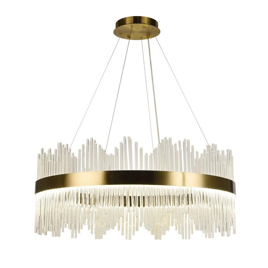 LED Himmennettävä kristalli kattokruunu johdossa LED/110W/230V 3000-6500K kulta + kauko-ohjaus