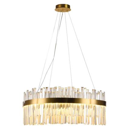 LED Himmennettävä kristalli kattokruunu johdossa LED/110W/230V 3000-6500K kulta + kauko-ohjaus
