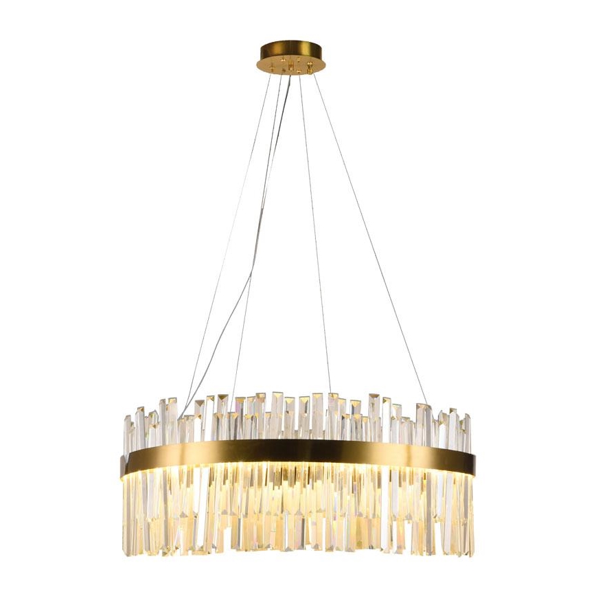 LED Himmennettävä kristalli kattokruunu johdossa LED/110W/230V 3000-6500K kulta + kauko-ohjaus