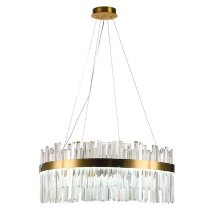 LED Himmennettävä kristalli kattokruunu johdossa LED/110W/230V 3000-6500K kulta + kauko-ohjaus