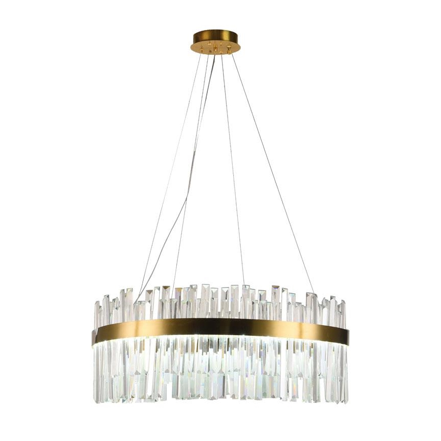LED Himmennettävä kristalli kattokruunu johdossa LED/110W/230V 3000-6500K kulta + kauko-ohjaus