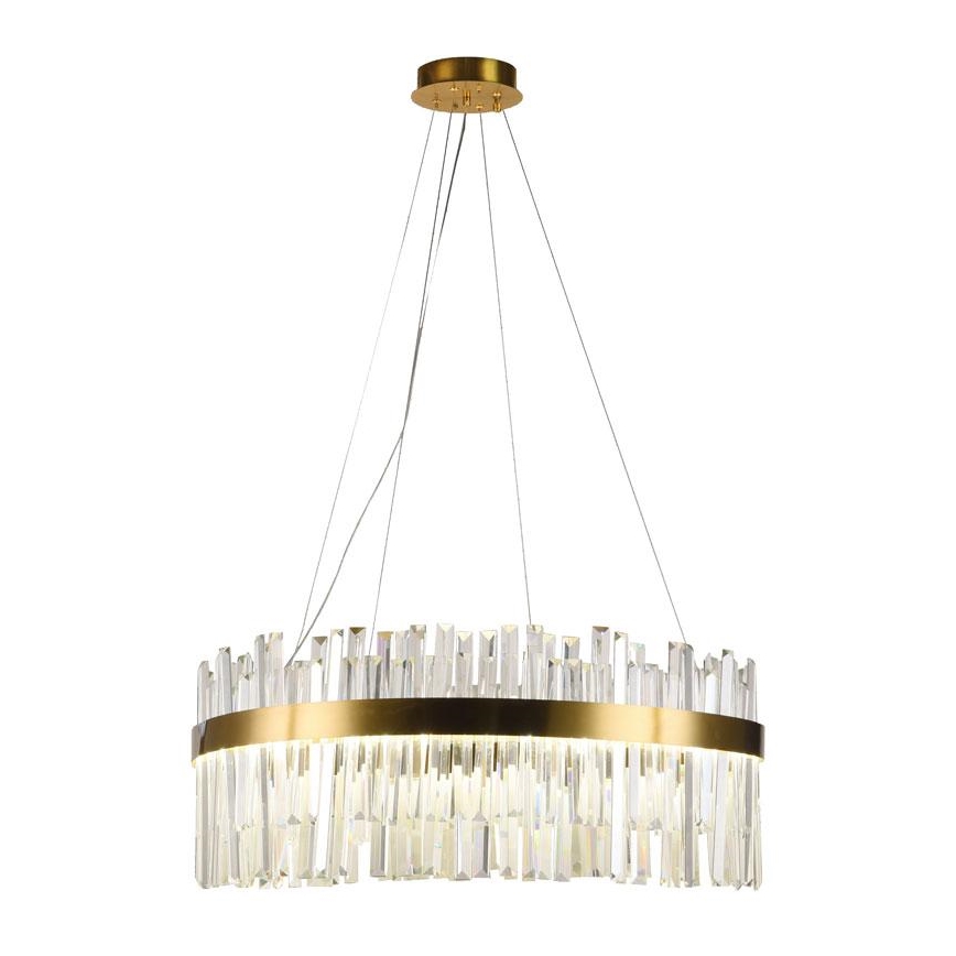 LED Himmennettävä kristalli kattokruunu johdossa LED/110W/230V 3000-6500K kulta + kauko-ohjaus