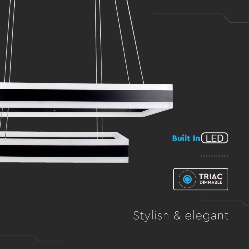 Himmennettävä LED-kattokruunu johdossa LED/113W/230V 3000K musta