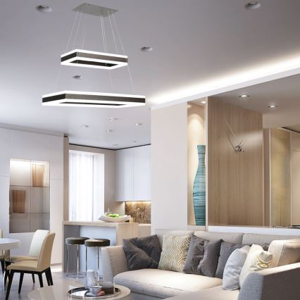 Himmennettävä LED-kattokruunu johdossa LED/113W/230V 3000K ruskea