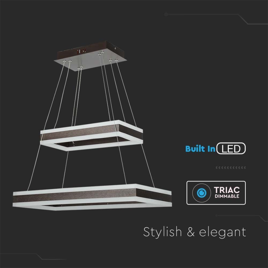 Himmennettävä LED-kattokruunu johdossa LED/113W/230V 3000K ruskea