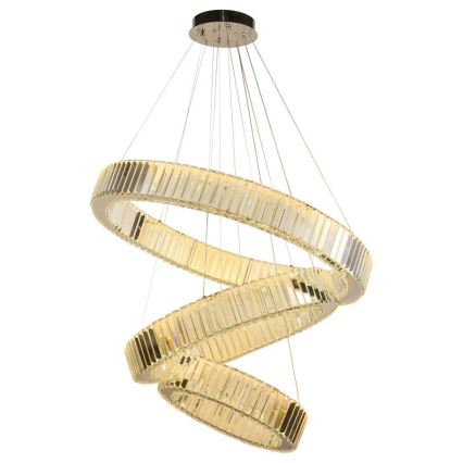 LED Himmennettävä kristallikruunu narussa LED/115W/230V 3000-6500K kiiltävä kromi + kauko-ohjaus