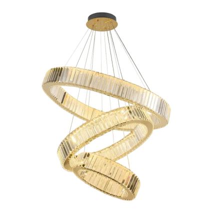 LED Himmennettävä kristalli kattokruunu johdossa LED/115W/230V 3000-6500K kromi/kulta + kauko-ohjaus