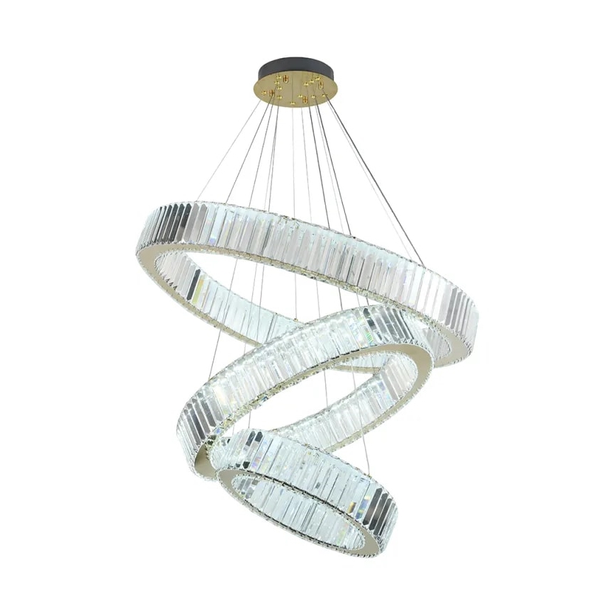 LED Himmennettävä kristalli kattokruunu johdossa LED/115W/230V 3000-6500K kromi/kulta + kauko-ohjaus