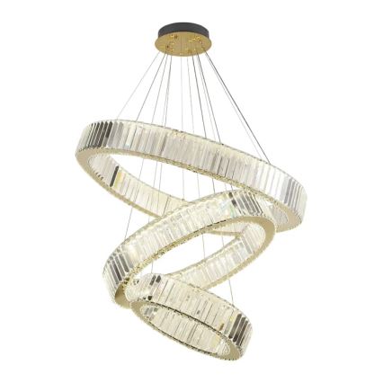 LED Himmennettävä kristalli kattokruunu johdossa LED/115W/230V 3000-6500K kromi/kulta + kauko-ohjaus