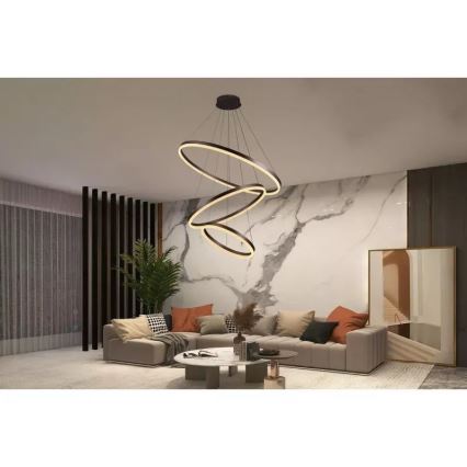 Himmennettävä LED-kattokruunu johdossa LED/125W/230V 3000-6500K + kauko-ohjaus