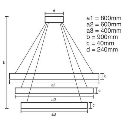 Himmennettävä LED-kattokruunu johdossa LED/125W/230V 3000-6500K + kauko-ohjaus