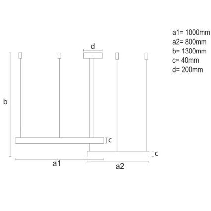 Himmennettävä LED-kattokruunu johdossa LED/128W/230V 3000-6500K + kauko-ohjaus
