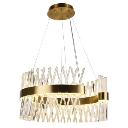 LED Himmennettävä kristalli kattokruunu johdossa LED/130W/230V 3000-6500K kulta + kauko-ohjaus