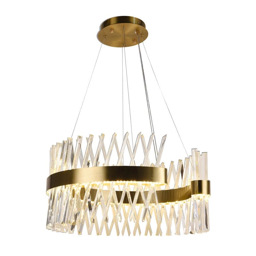 LED Himmennettävä kristalli kattokruunu johdossa LED/130W/230V 3000-6500K kulta + kauko-ohjaus