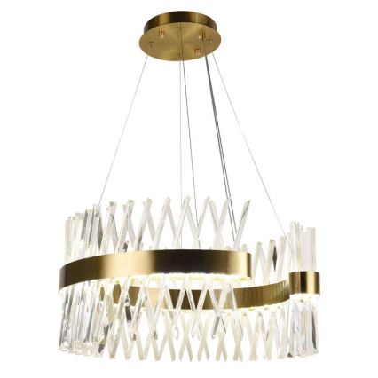LED Himmennettävä kristalli kattokruunu johdossa LED/130W/230V 3000-6500K kulta + kauko-ohjaus