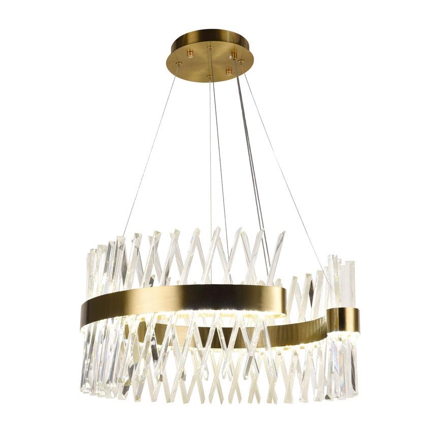 LED Himmennettävä kristalli kattokruunu johdossa LED/130W/230V 3000-6500K kulta + kauko-ohjaus