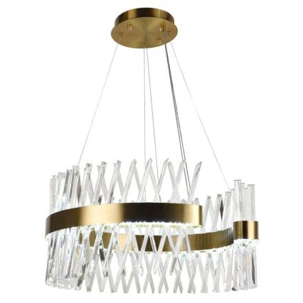 LED Himmennettävä kristalli kattokruunu johdossa LED/130W/230V 3000-6500K kulta + kauko-ohjaus