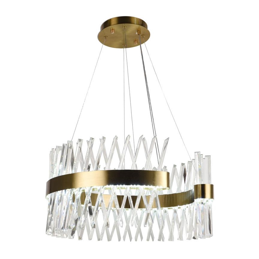 LED Himmennettävä kristalli kattokruunu johdossa LED/130W/230V 3000-6500K kulta + kauko-ohjaus