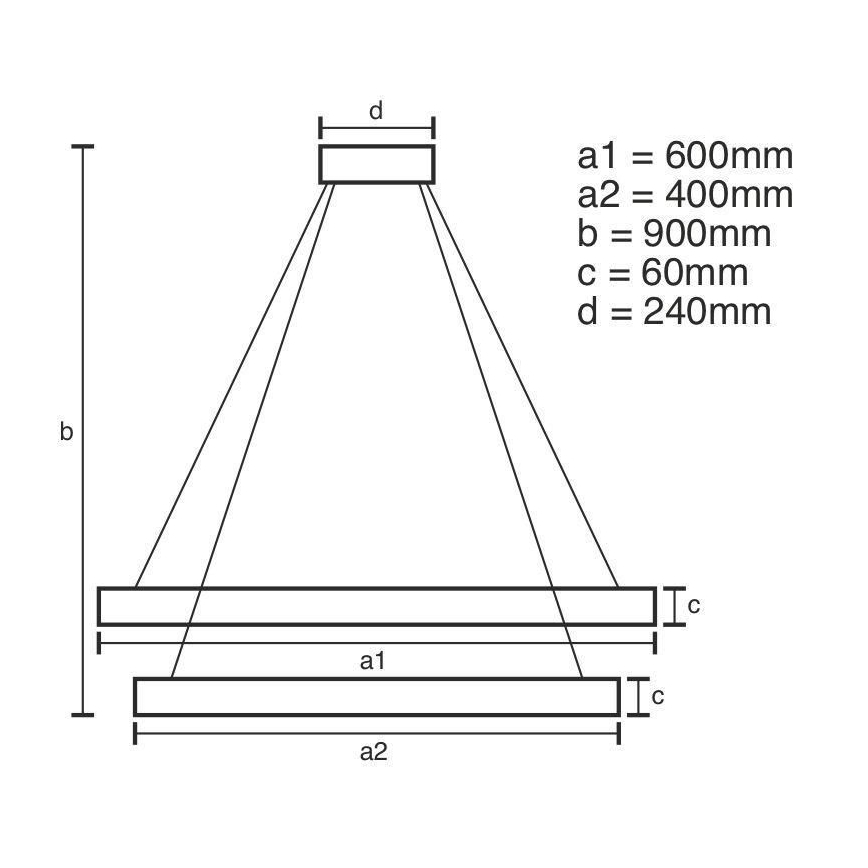 Himmennettävä LED-kattokruunu johdossa LED/135W/230V 3000-6500K + kauko-ohjaus