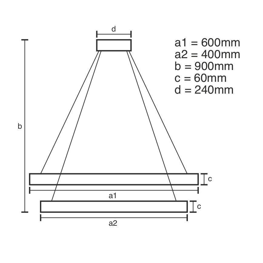 Himmennettävä LED-kattokruunu johdossa LED/135W/230V 3000-6500K + kauko-ohjaus